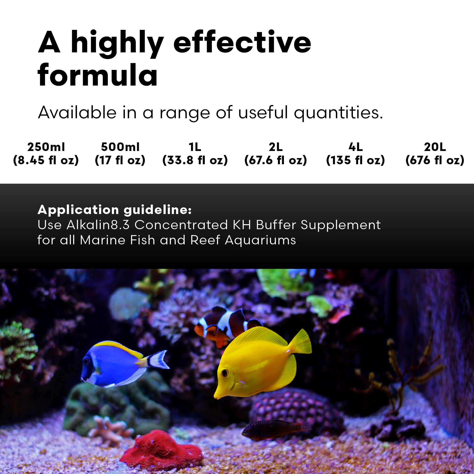 Brightwell Aquatics Alkalin8.3 Concentrated KH Buffer Supplement for Marine Fish & Reef Aquariums - 5.28 Gallon Aquarium Water Treatment - Stabilizes pH & Alkalinity for Coral Growth & Fish Health