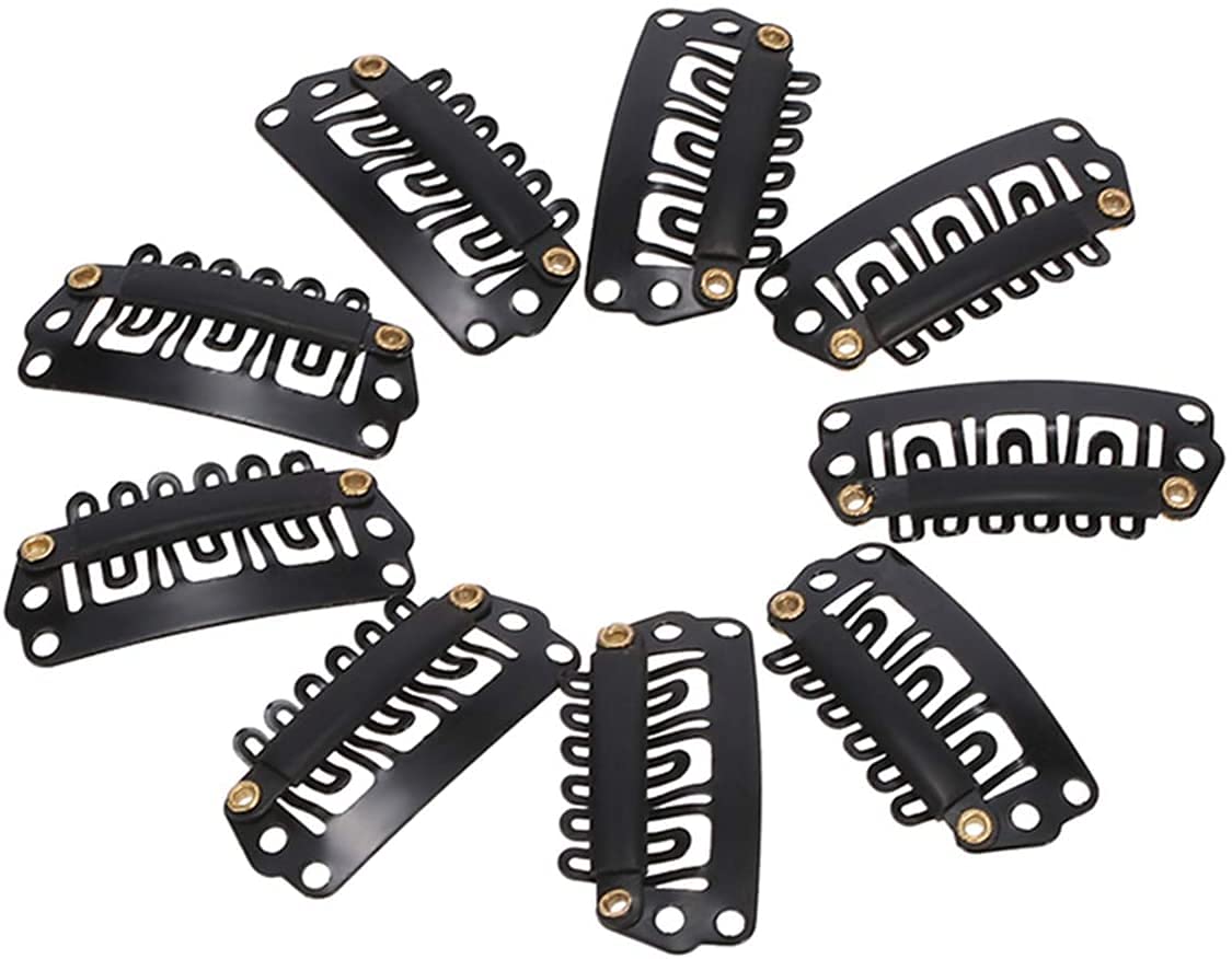 Premium Hair Wig Clips for Men & Women - Secure Hair Patch, Extension & Toupee Attachment (12-Pack, Black) | Perfect for Cosplay, Daily Styling & Hair Loss Solutions