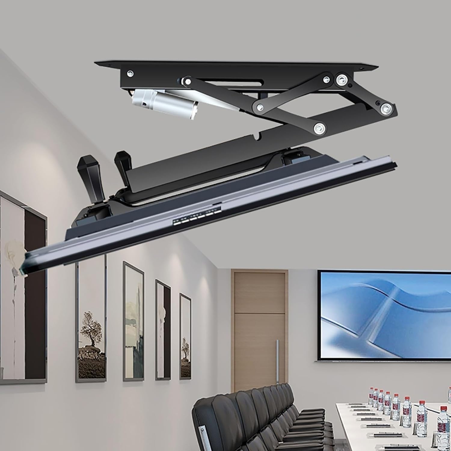 Electric TV Mount Bracket with Remote & Switch Control - Motorized Ceiling & Wall Mount for 32-70 Inch TVs - Perfect for Home Theater, Living Room & Bedroom Setup