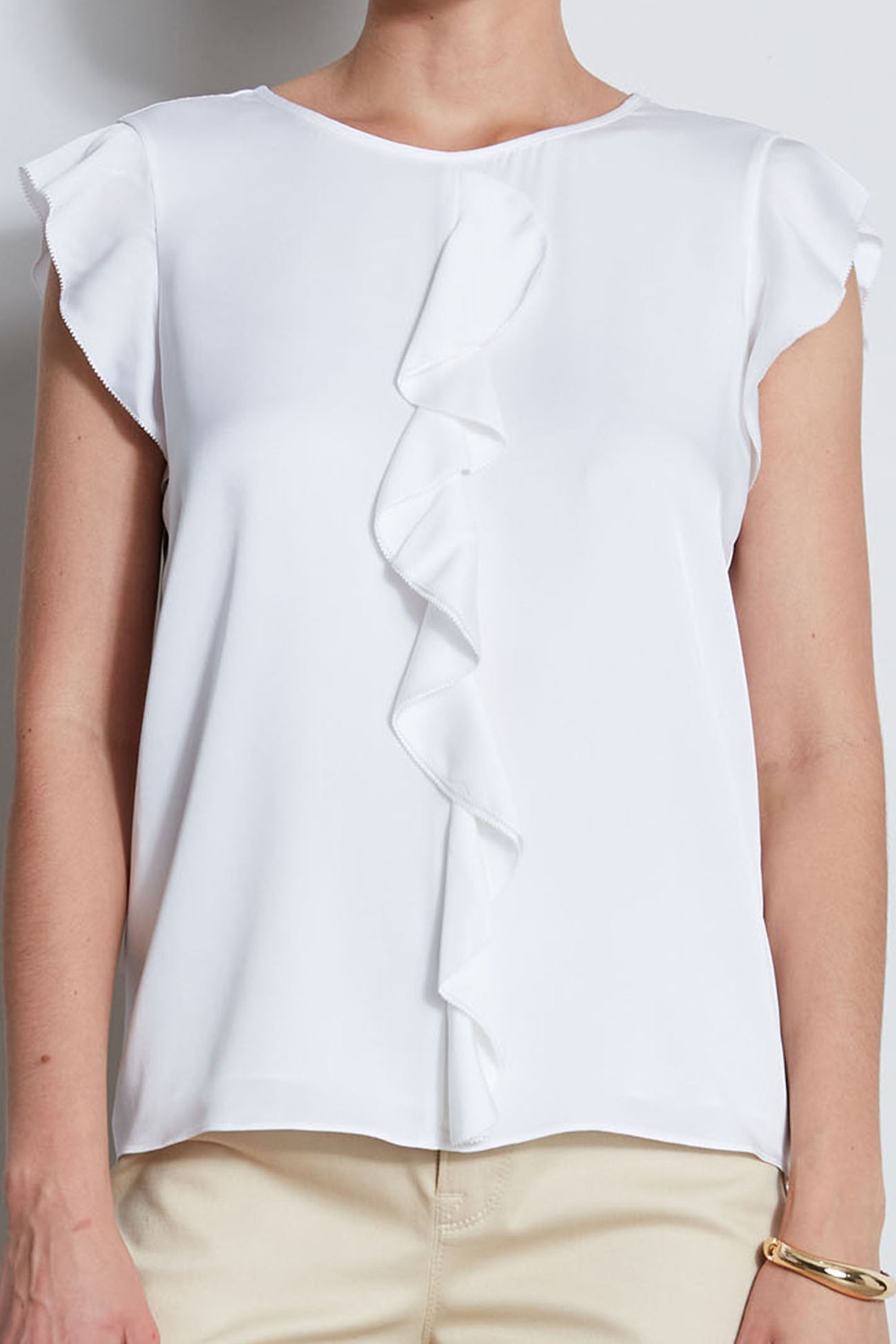 Elegant Silk Ruffle Blouse for Women - Soft & Luxurious Button Down Shirt - Perfect for Office, Date Night & Special Occasions