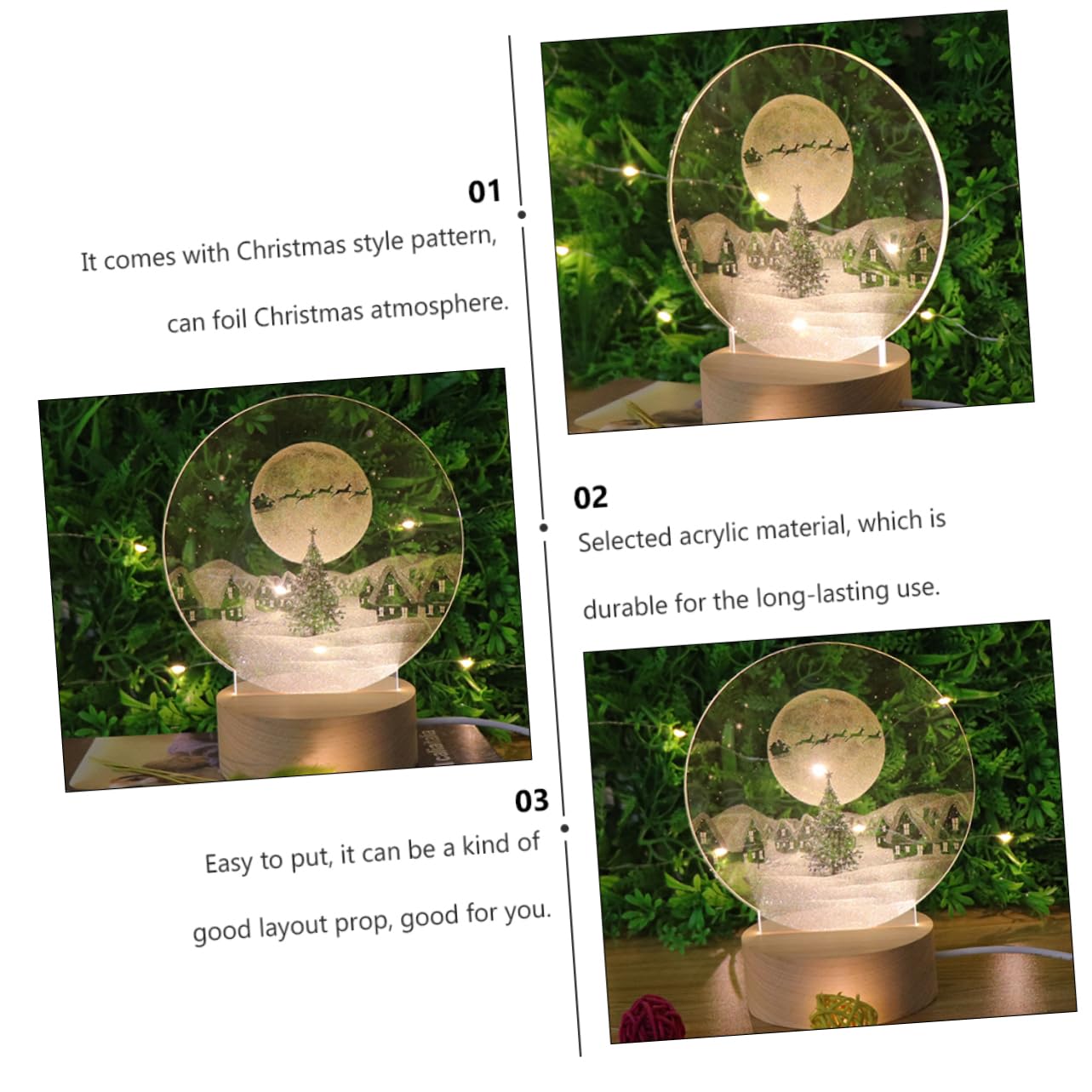 ORFOFE Vivid Christmas Santa LED Night Light - Festive Holiday Decor for Bedroom, Nursery & Christmas Tree - Warm White Decorative Lamp for Home, Party & Gift Giving