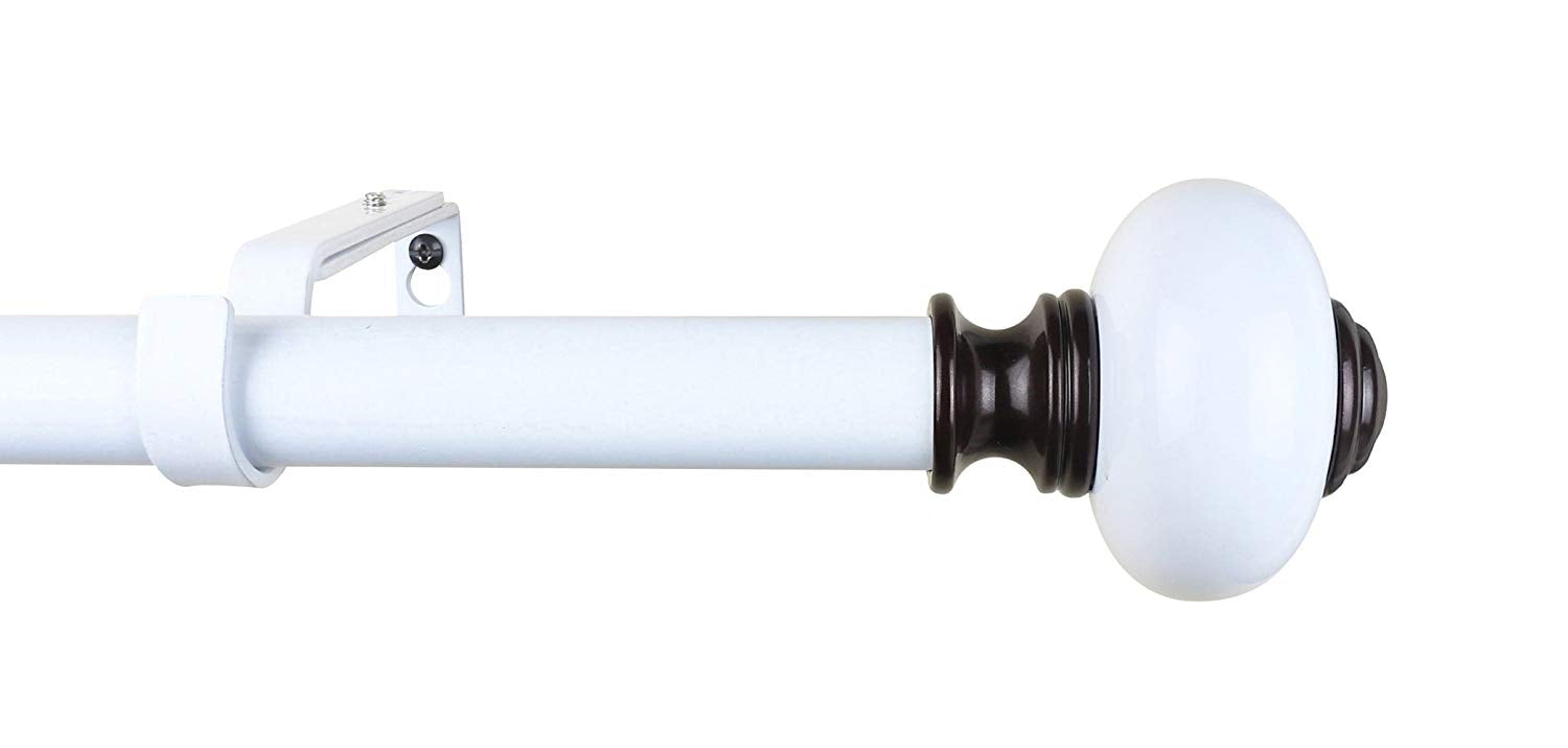 Urbanest 1 Inch Diameter Forte Adjustable Single Drapery Curtain Rod - Perfect for Living Room, Bedroom & Window Treatments