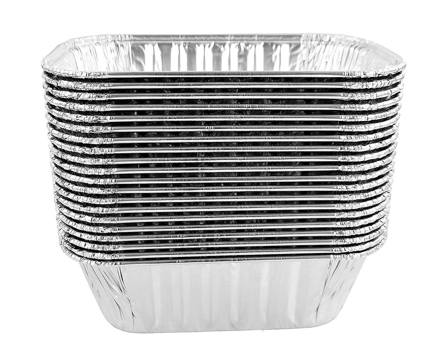 PACTOGO 1 lb Disposable Aluminum Foil Mini Loaf Pans with Clear Dome Lids - 200 Sets Pack for Baking, Meal Prep & Party Food Storage - Perfect for Cupcakes, Brownies & Holiday Treats