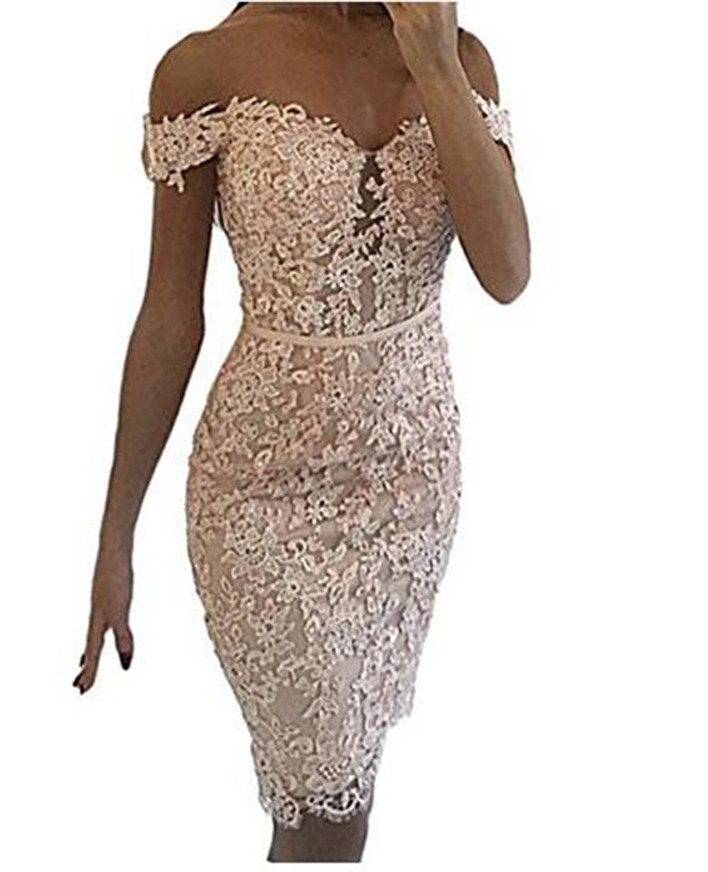 Sexy Mini Short Lace Homecoming Dress - Off Shoulder Cocktail Party Dress for Women | Perfect for Evening Parties, Prom Nights & Special Occasions