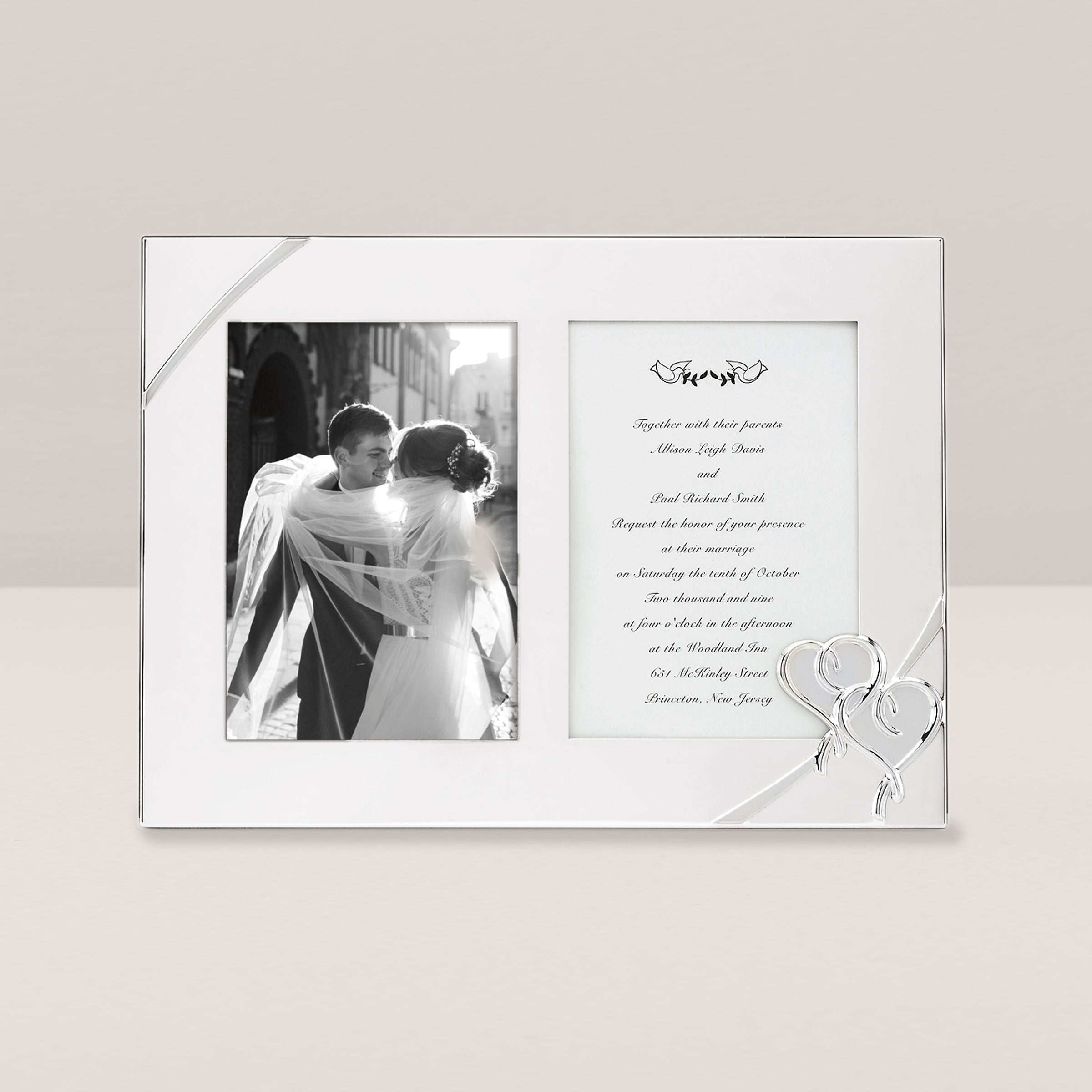 True Love Double Invitation Frame - Elegant Wedding Photo Display for Couples - Perfect for Anniversaries, Engagement Gifts & Home Decor
