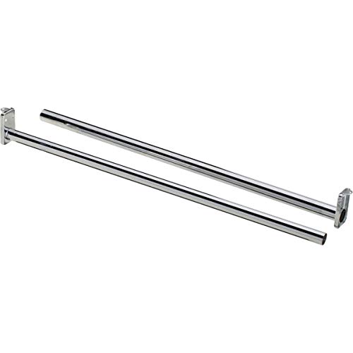 Stanley S840-298 Adjustable Closet Rod - Chrome Finish, Extendable Closet Organizer for Bedroom & Closet Organization (24-48 Inches) - Perfect for Hanging Clothes, Robes & Accessories