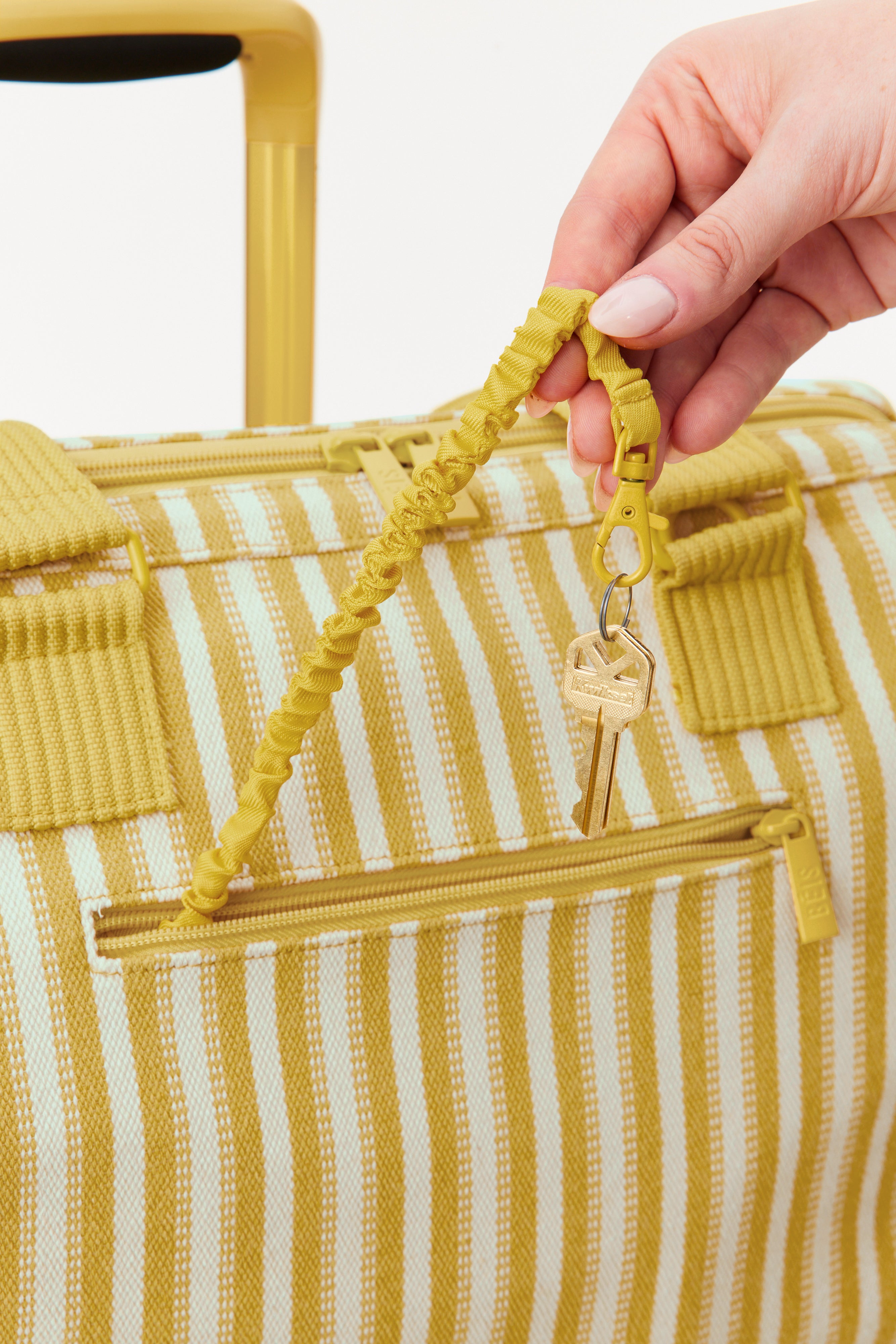 Mini Weekender Bag in Honey Stripe - Stylish & Compact Travel Duffel for Weekend Getaways, Gym, Work & Overnight Trips