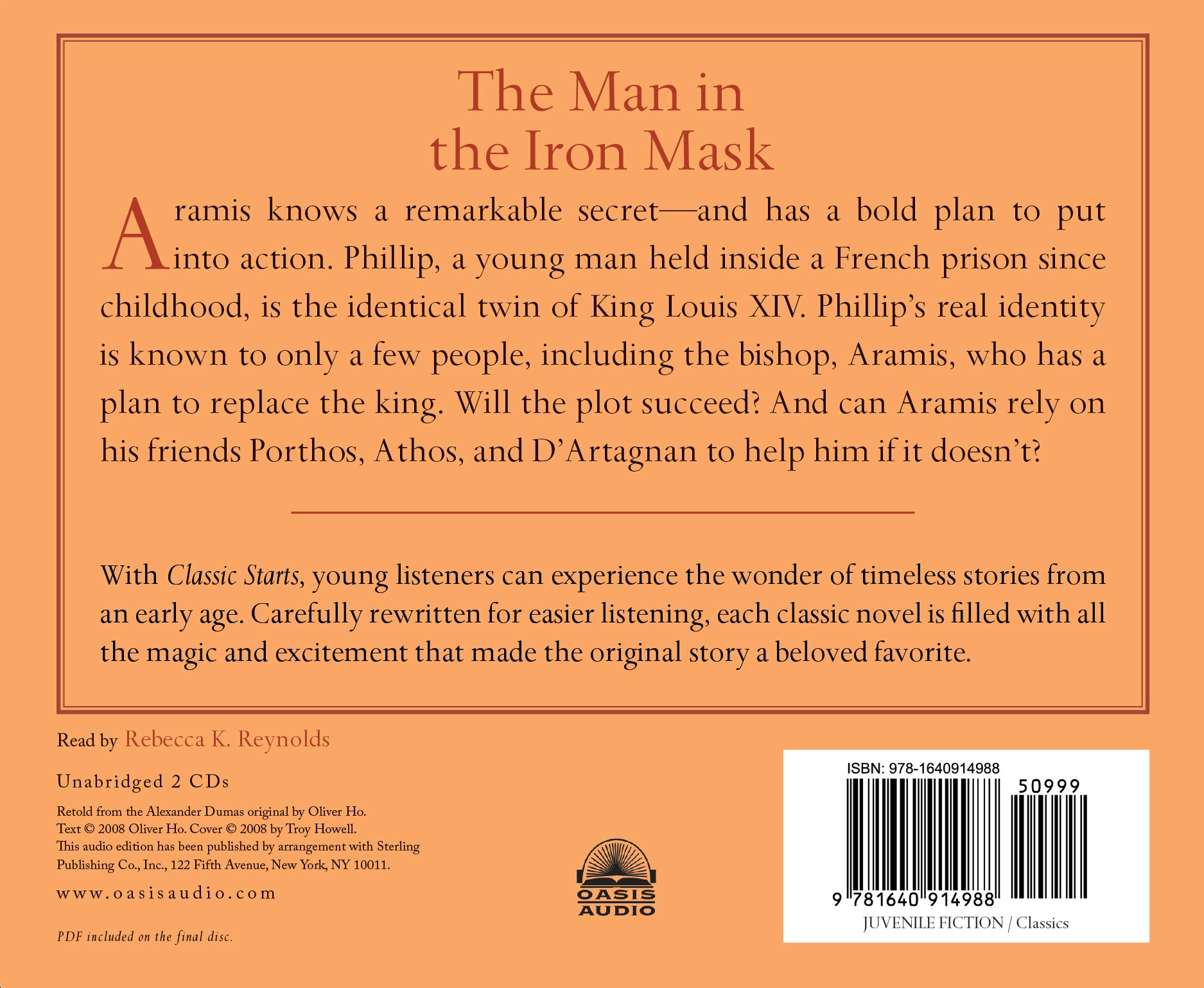 Classic Starts®: The Man in the Iron Mask (Volume 51) - Abridged Classic Literature for Kids & Teens - Perfect for Homeschooling, Book Reports & Bedtime Reading