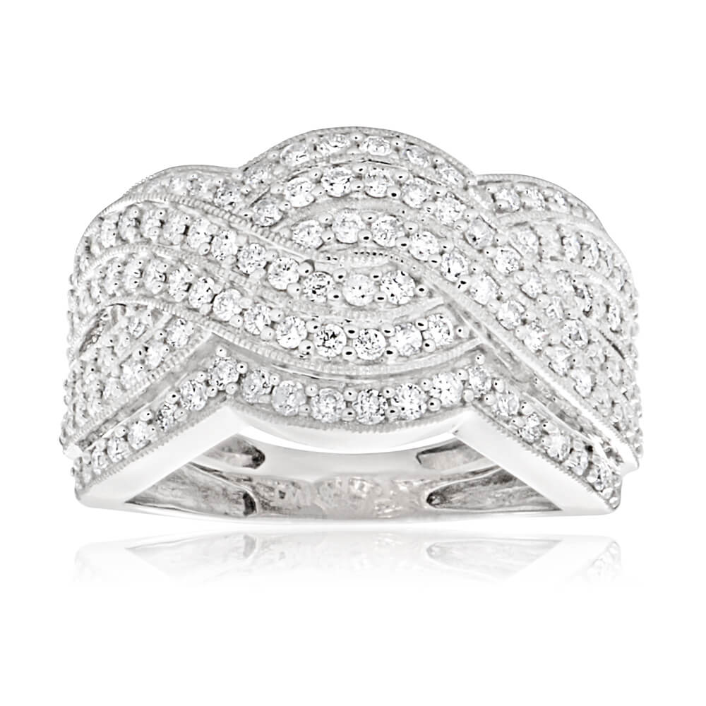 1.00 Carat Diamond Engagement Ring in 9K White Gold for Women - Perfect for Weddings, Anniversaries & Special Occasions