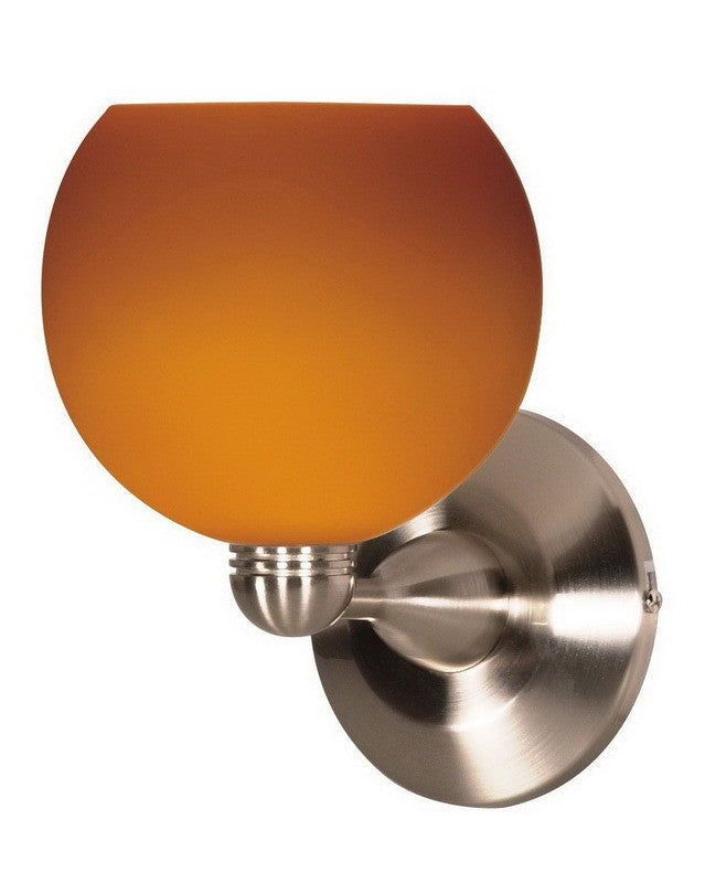 Nuvo Lighting 60 693 Brushed Nickel Wall Sconce with Butterscotch Sphere Glass Shade - Modern Single Light Fixture for Bedroom, Hallway, or Entryway Lighting