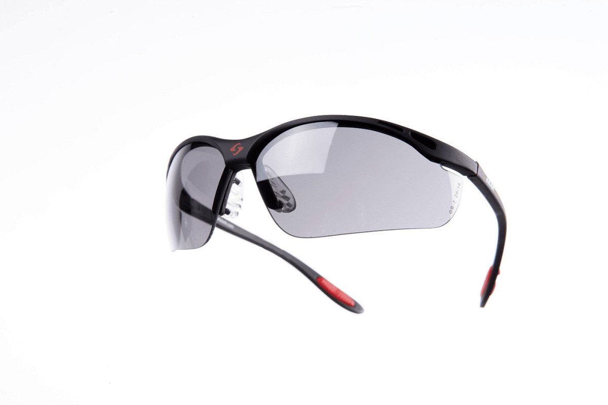 Gearbox Vision Smoke Lens Sunglasses - Black Frame for Outdoor Sports & Driving - UV Protection & Stylish Design