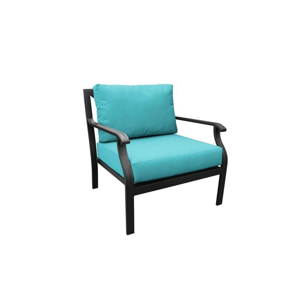 TK Classics Kathy Ireland Madison Ave. 2-Piece Aluminum Patio Furniture Set in Aruba Blue - Outdoor Dining Set for Poolside, Garden or Backyard Relaxation