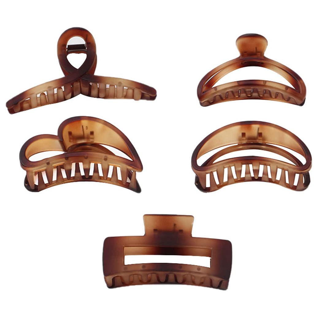 Licogel 5PCS Strong Hair Claw Clips for Women - Large Jaw Clips Barrettes for Thick Hair, Fashion Hair Accessories for Ladies & Girls - Perfect for Ponytails, Buns and Everyday Hairstyles