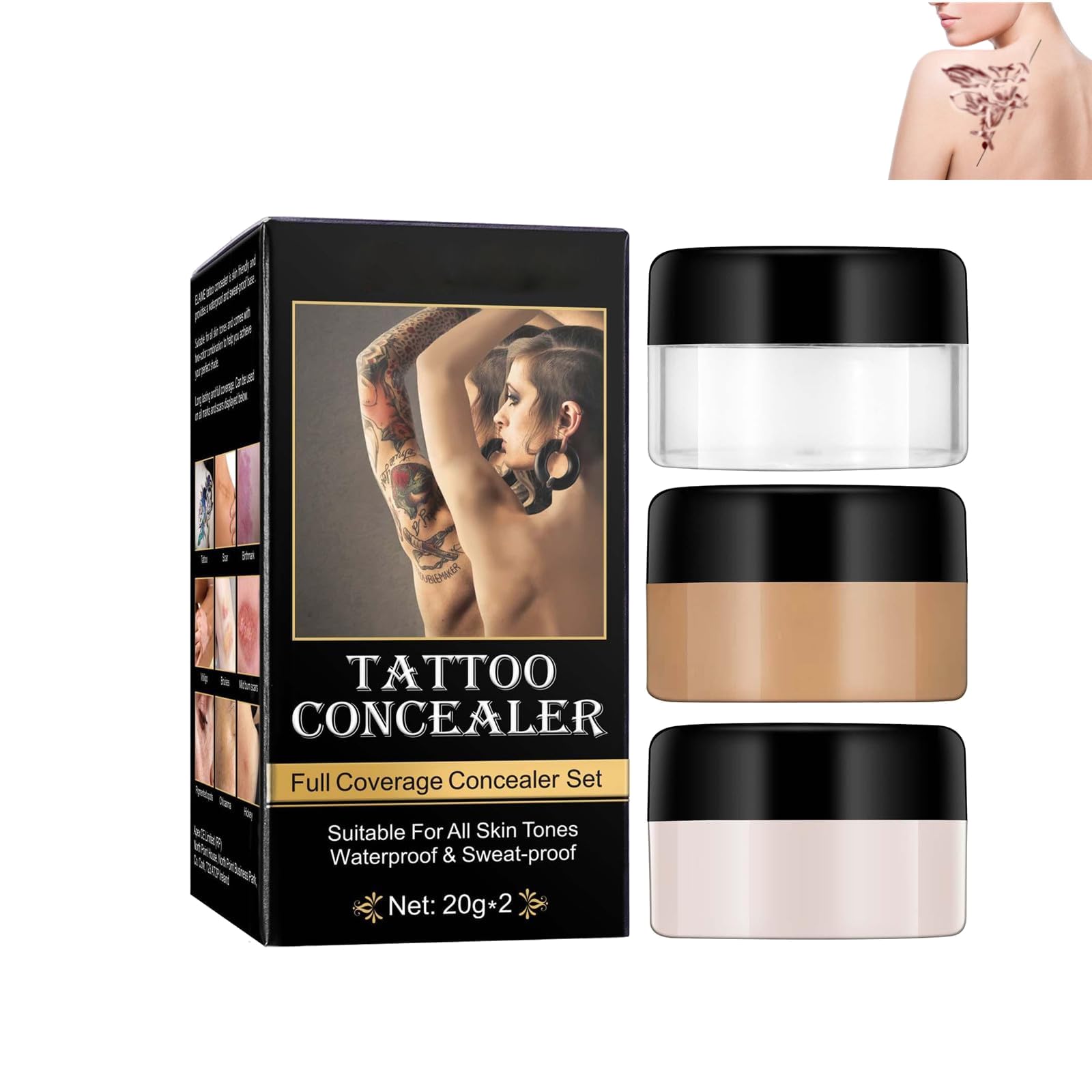 Waterproof Full Coverage Body Makeup Concealer - Tattoo Cover & Imperfection Camouflage - Transfer-Resistant Lotion for Legs, Arms & Body (1PC, Medium) - Perfect for Beach, Weddings & Professional Events