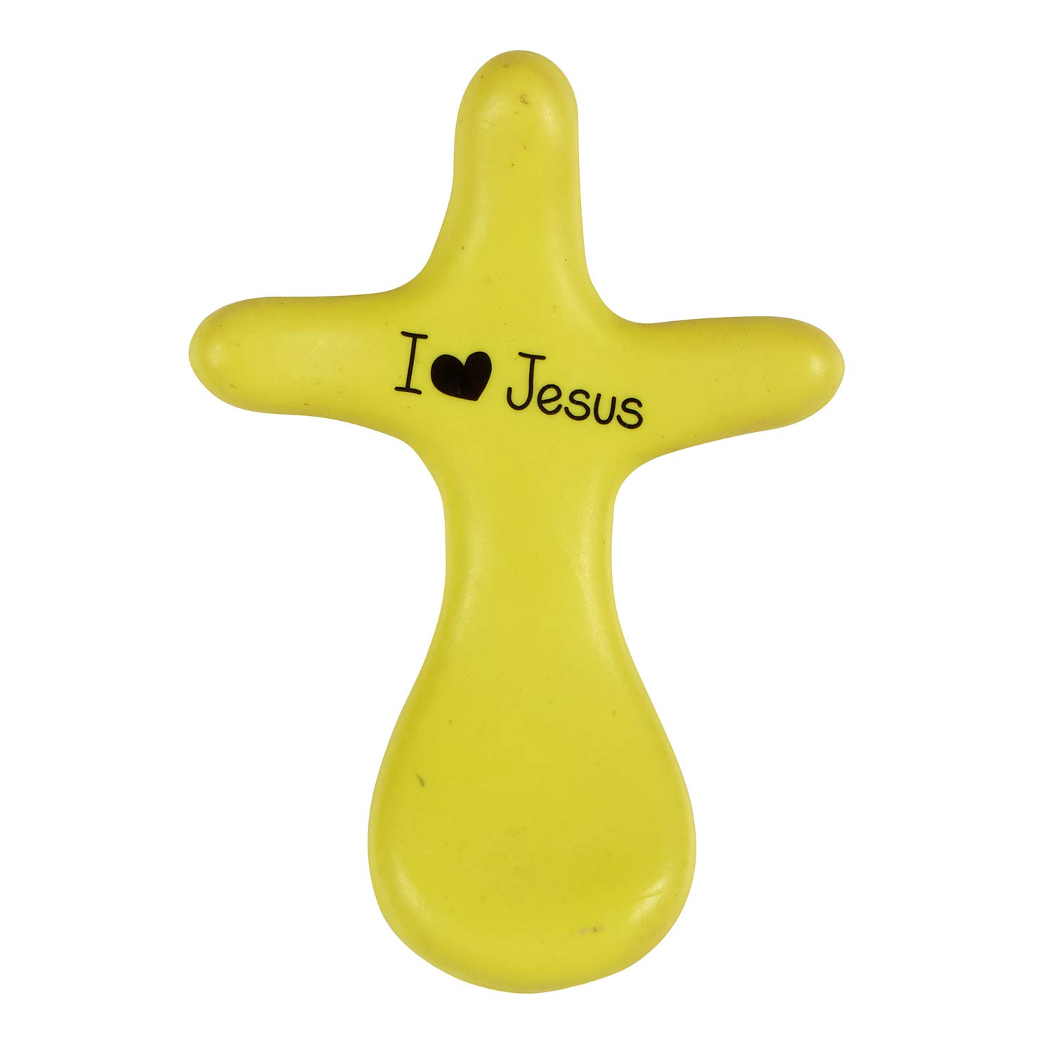CB Catholic Creative Brands Faithworks - Polymer Clay My Prayer Cross, 2.75 x 4-Inch, Yellow - Religious Gift for Baptism, First Communion, Confirmation, Prayer & Meditation