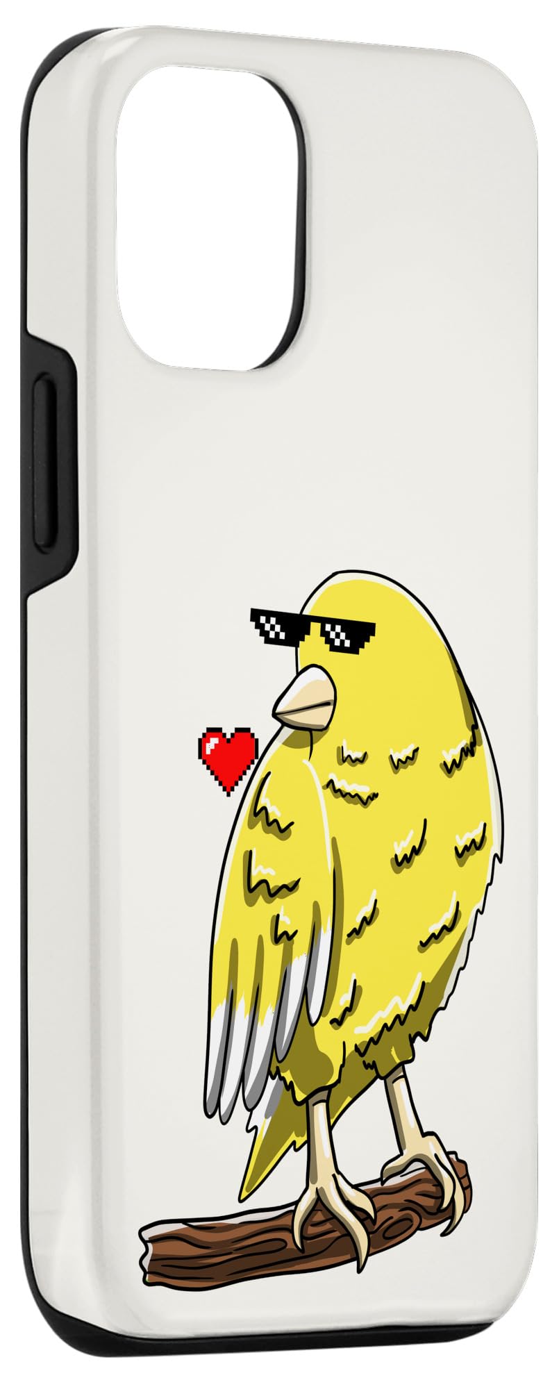 iPhone 12/12 Pro Case - Cute Canary Bird with Heart Design - Perfect Gift for Bird Lovers & Songbird Enthusiasts - Durable Phone Cover for Everyday Use & Nature Appreciation