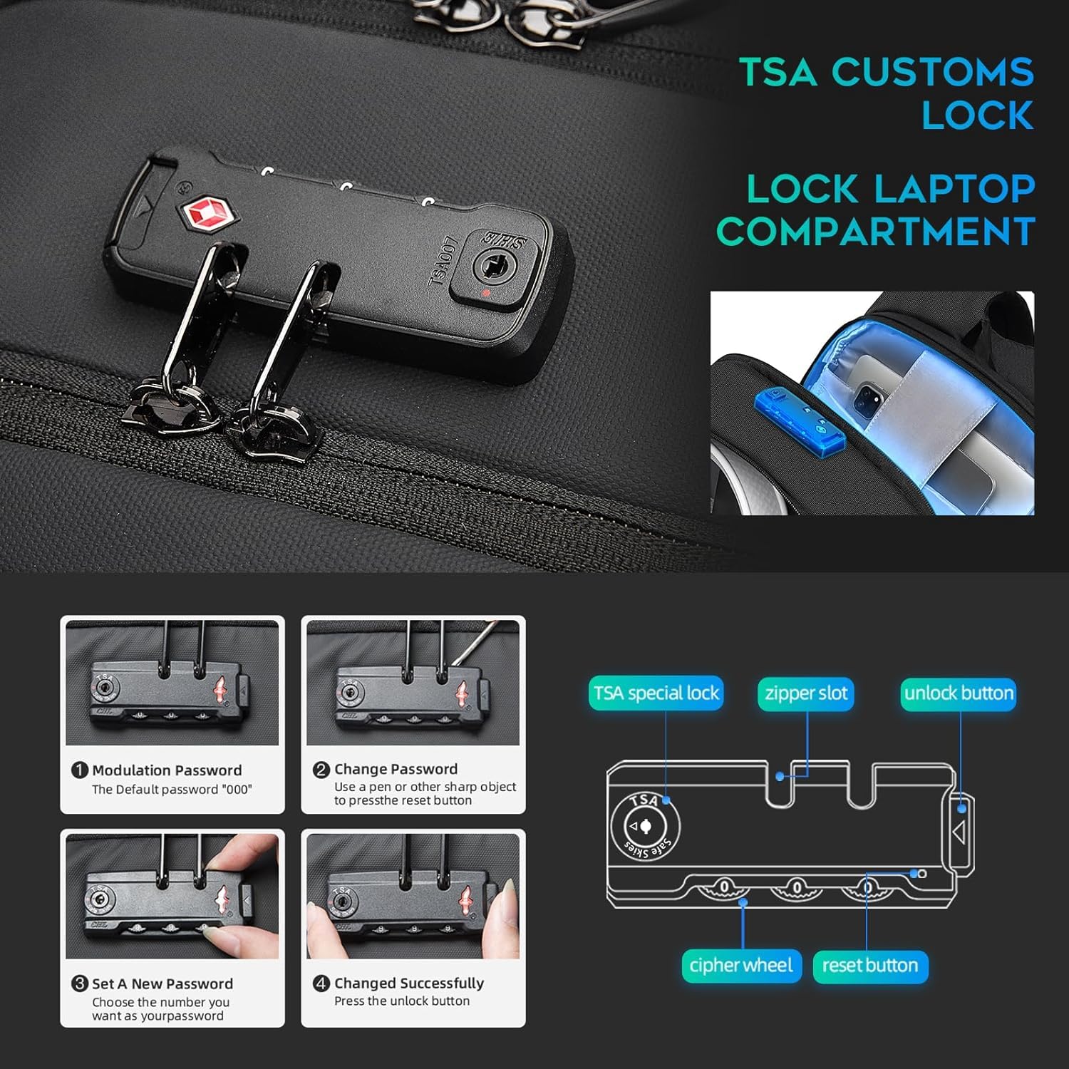 BANGE Minimalist Laptop Backpack with Anti-Theft Buckle, TSA-Approved for Air Travel, Lightweight Carry-On Backpack for Men & Women - Perfect for Work, School & Travel