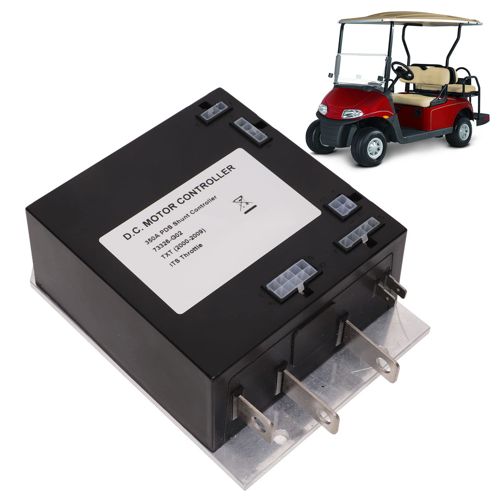 EZGO TXT 36V 350A Speed Controller Replacement for Electric Golf Cart 2000-2009 - 73326G05 Black Motor Controller for EZGO TXT PDS Models - Perfect for Golf Cart Performance Upgrades & Maintenance