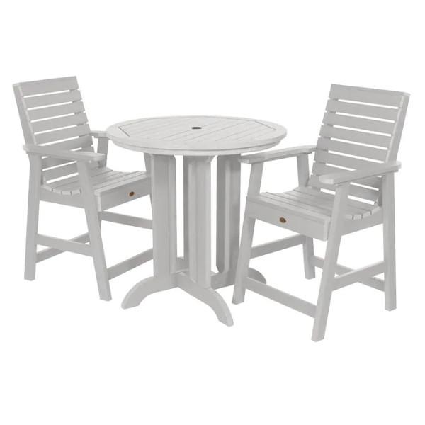 Weather-Resistant 3-Piece Round Counter Height Outdoor Dining Set - Perfect for Patio, Deck, and Backyard Gatherings