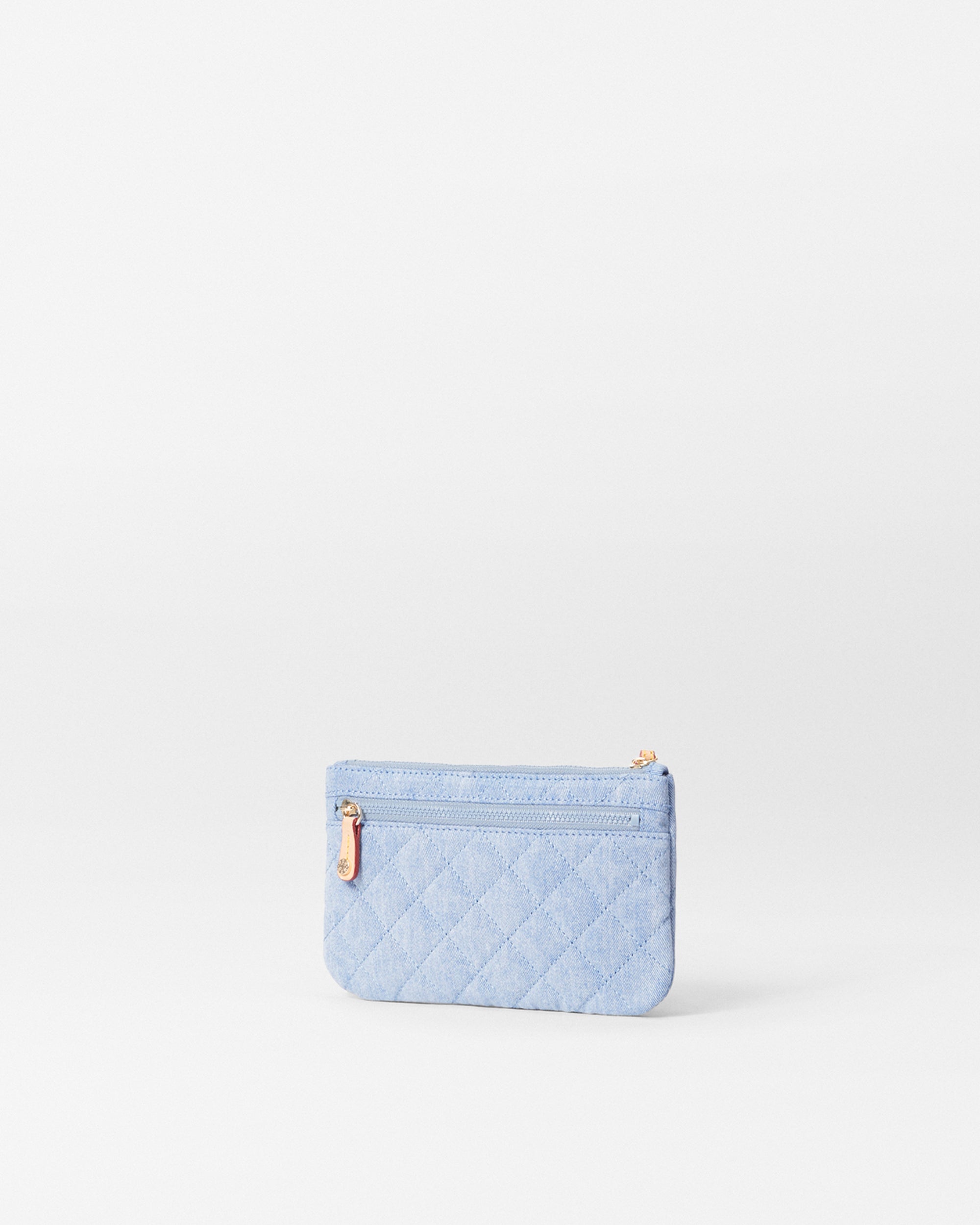 True Light Denim Flat Metro Wristlet - Stylish Women's Crossbody Wallet for Everyday Use | Perfect for Shopping, Travel & Night Out