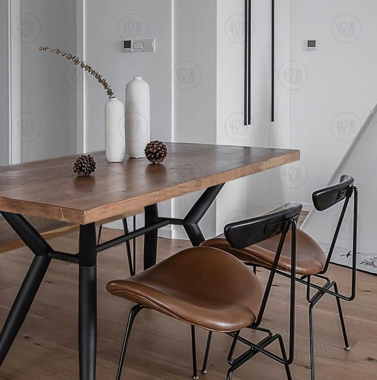 Parker American Solid Wood Dining Table Set - Nordic Minimalist Live Edge Design with Bench & Chairs | Perfect for Farmhouse, Modern & Rustic Dining Rooms
