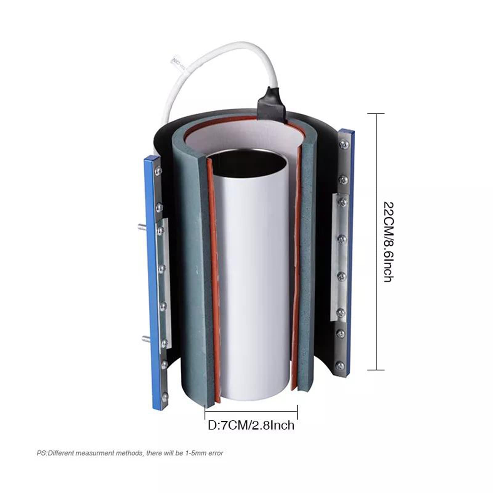 20oz Sublimation Tumbler Heat Press Attachment - 110V Mug Cup Heating Transfer Element with Female Plug for DIY Custom Tumblers & Drinkware
