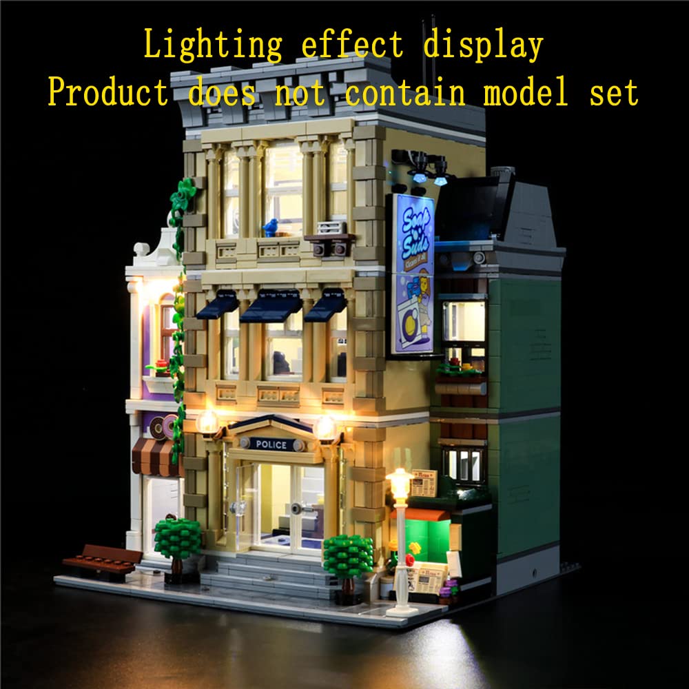 GEAMENT LED Light Kit for LEGO Police Station 10278 - Compatible with Creator Building Blocks (Model Not Included) - Perfect for DIY Lighting Projects & LEGO Displays