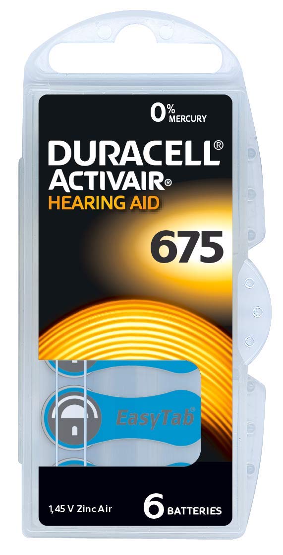 Duracell 675 Hearing Aid Batteries - 60 Pack | Long-Lasting Power for Hearing Aids & Assistive Devices | Perfect for Travel, Daily Use & Emergency Kits