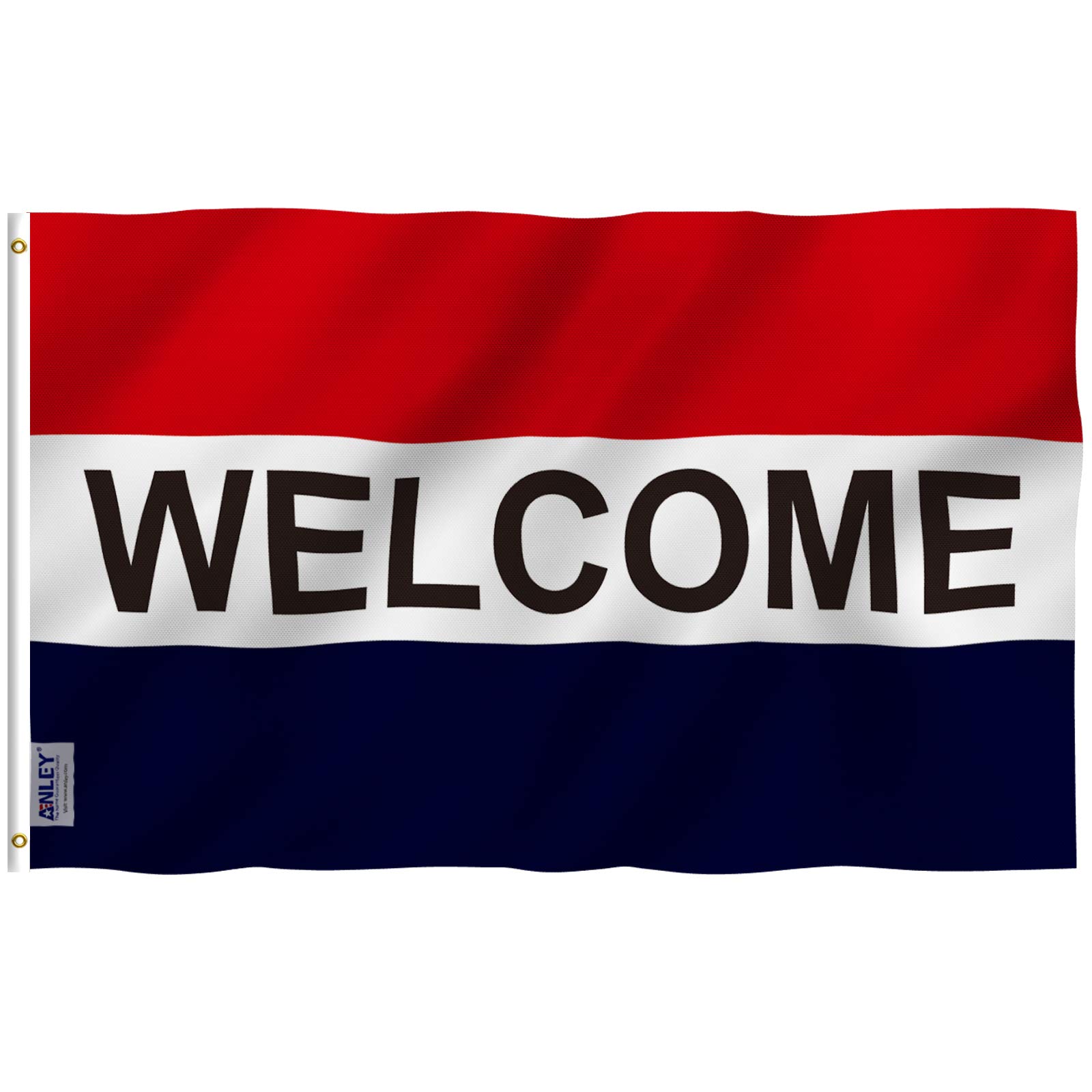 ANLEY Fly Breeze 3x5 Feet Welcome Flag - Vibrant Fade-Resistant Polyester with Brass Grommets, Double Stitched Canvas Header - Perfect for Home, Business, and Ceremonial Events