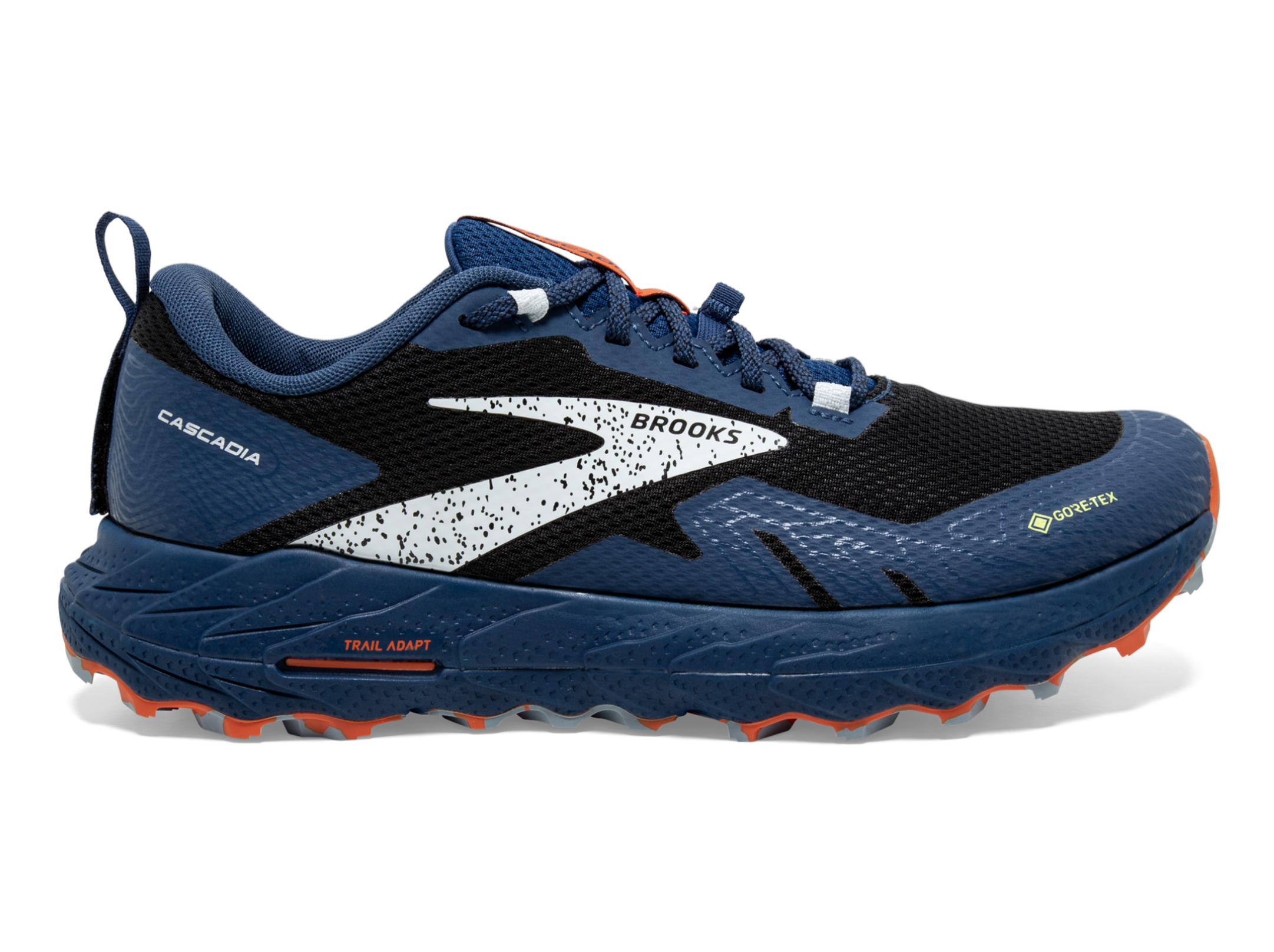 Brooks Cascadia 17 GTX Trail Running Shoes for Women - Waterproof Hiking Shoes with Gore-Tex (B Width) - Black/Blue/Firecracker - Perfect for Outdoor Adventures & Trail Running