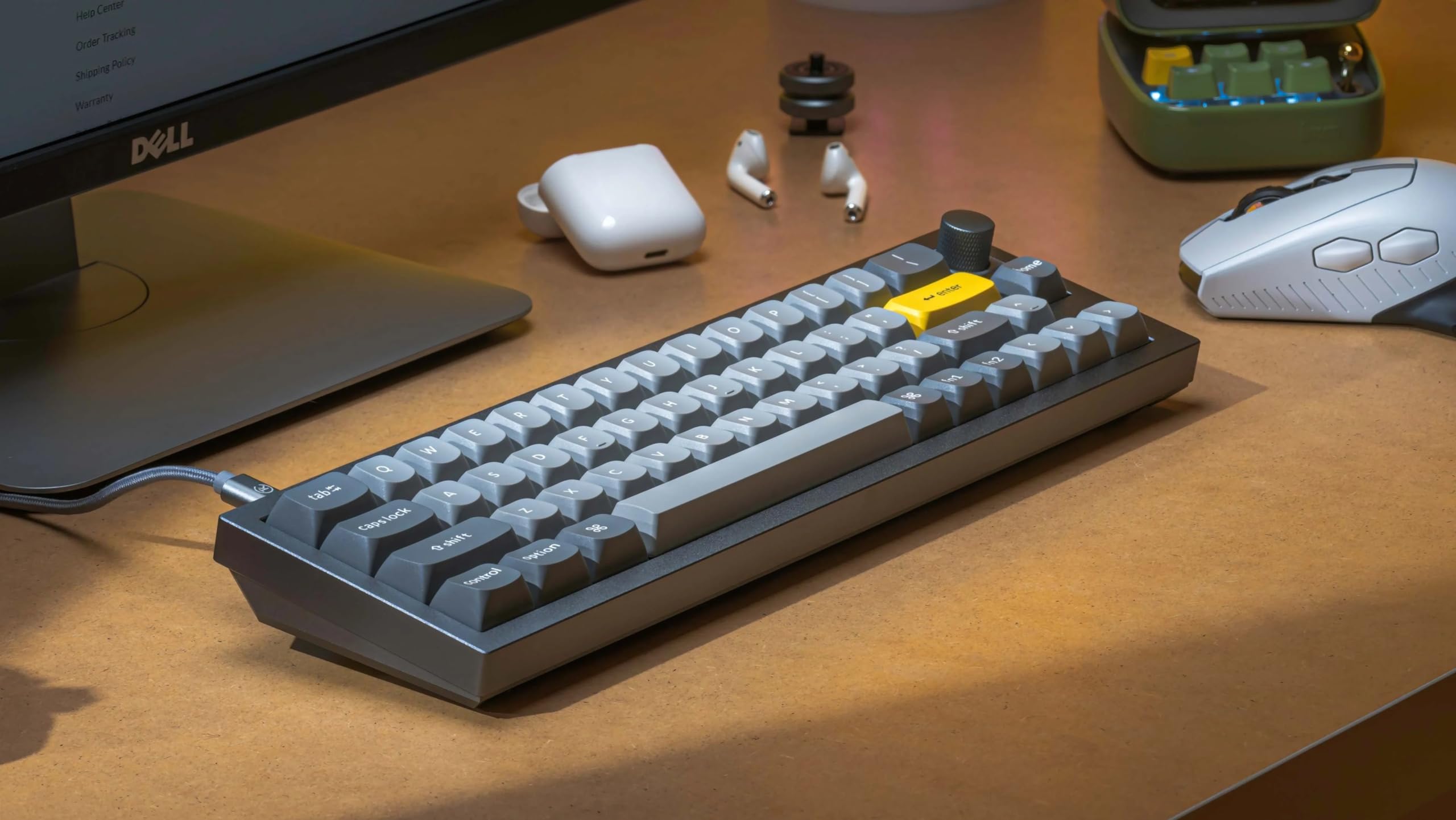 Keychron Q9 Hot-Swappable Wired Mechanical Keyboard with RGB Backlight - Gateron G Pro Brown Switches, Knob Control, Compact 47-Key Ultra Mini Layout, Aluminum Frame (Grey) - Perfect for Windows & Mac Gaming, Coding, and Office Work