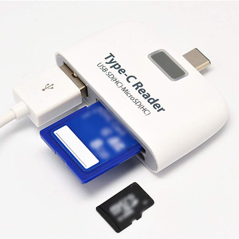 Multi-Port USB C Hub with USB 3.0, SD/TF Card Reader - 6-in-1 USB Charging Hub Compatible with MacBook Pro (White) - Perfect for Office, Travel & Home Use