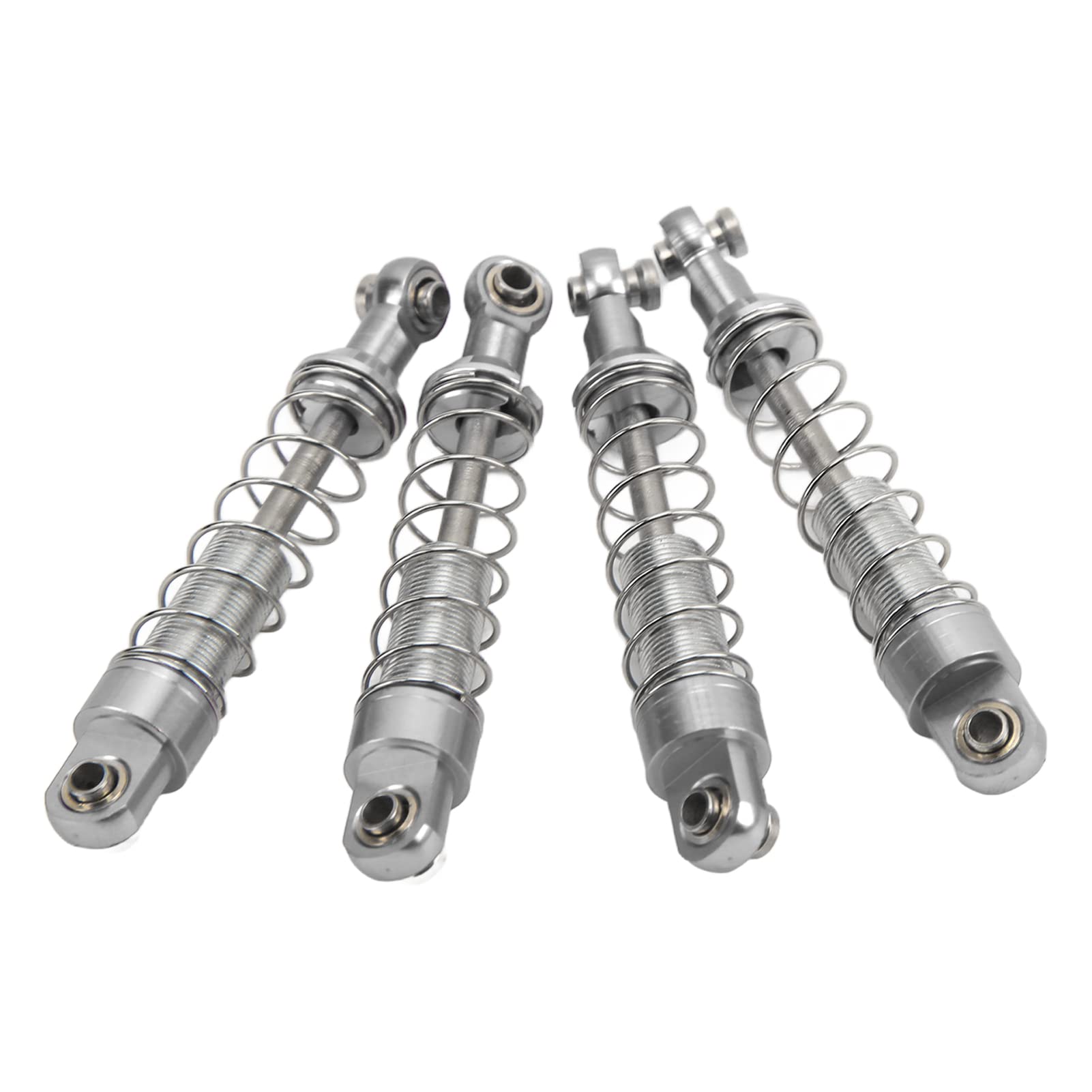 2 Pairs 60mm RC Metal Shock Absorbers for WPL C14 C24 MN D90 99S Models - Silver Alloy Upgrade Parts for Off-Road RC Cars | Perfect for Crawling, Racing & Trail Adventures