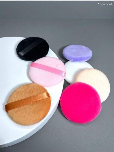 6 Pcs Premium Makeup Sponge Set - Round Blending Sponge Puff for Foundation, Powder & Contouring | Soft Beauty Facial Sponge with Storage Box | Ideal for Daily Makeup & Professional Use