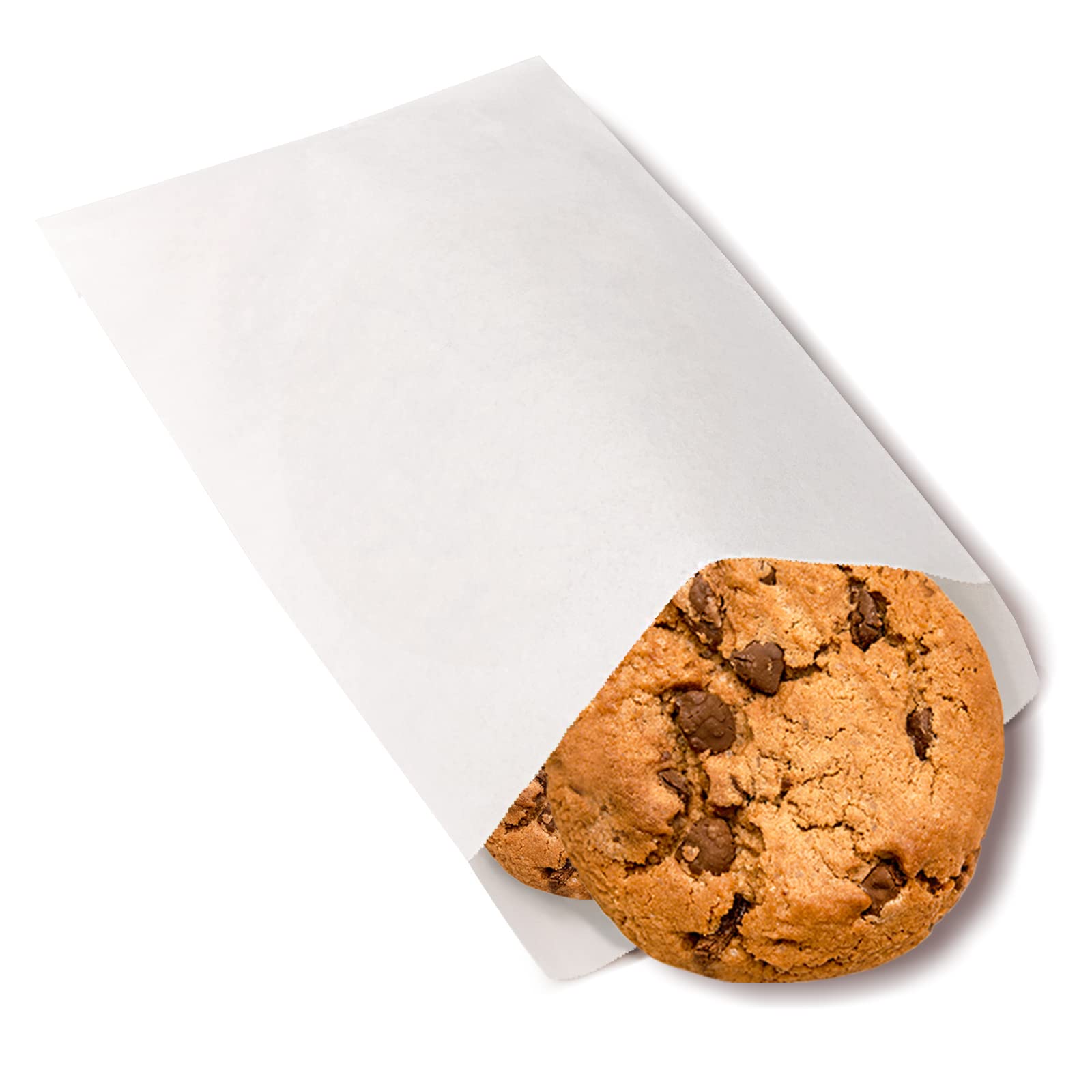 5x7 Inches White Glassine Wax Paper Bags - 100 Pcs Cookie Treat Sleeves for Bakery, Candy & Party Favors | Eco-Friendly Food Packaging for Cookies, Donuts & Small Gifts