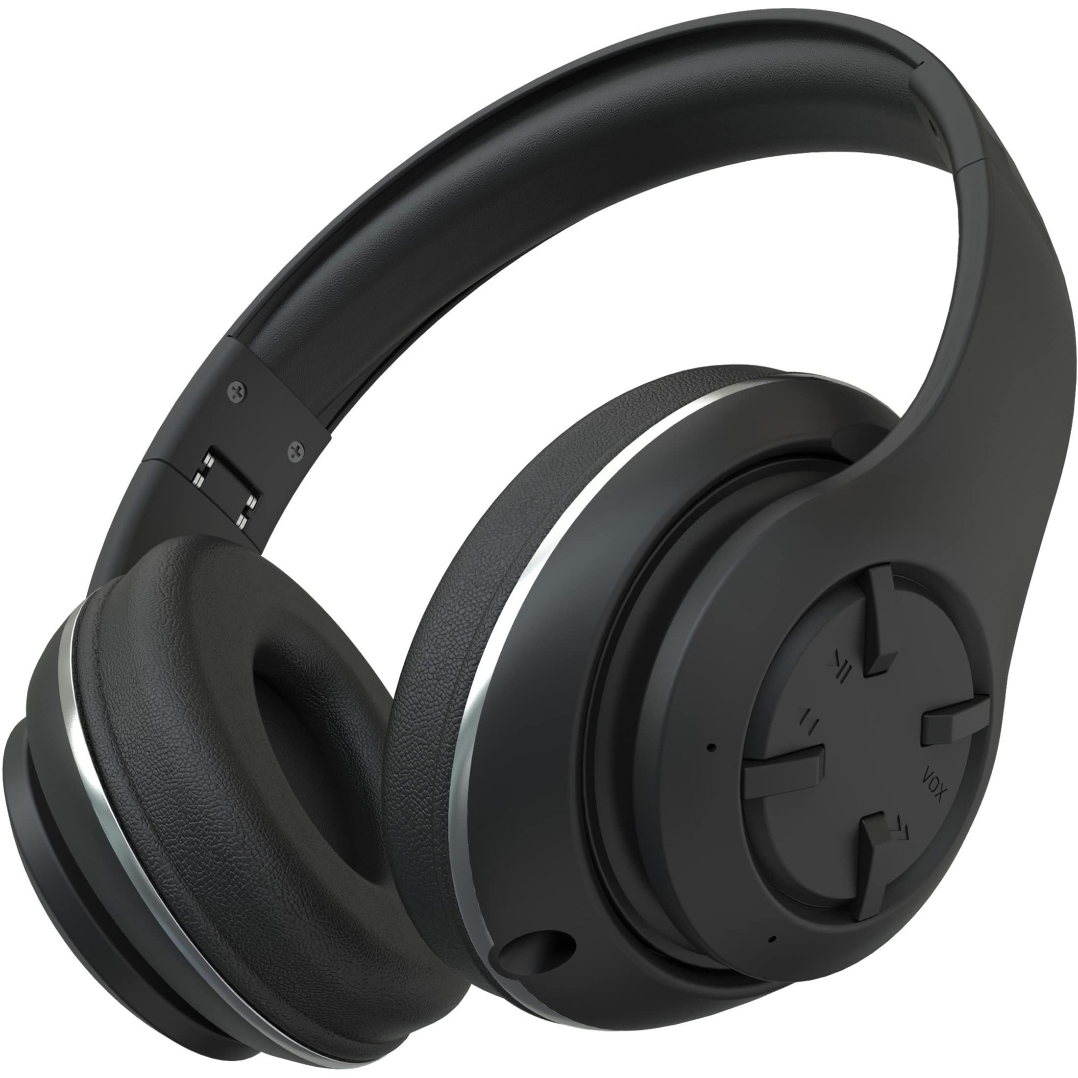 Foldable Wireless Headset with Microphone - Noise Cancelling Bluetooth Headphones for Work, Gaming & Travel | CCS15166 Black