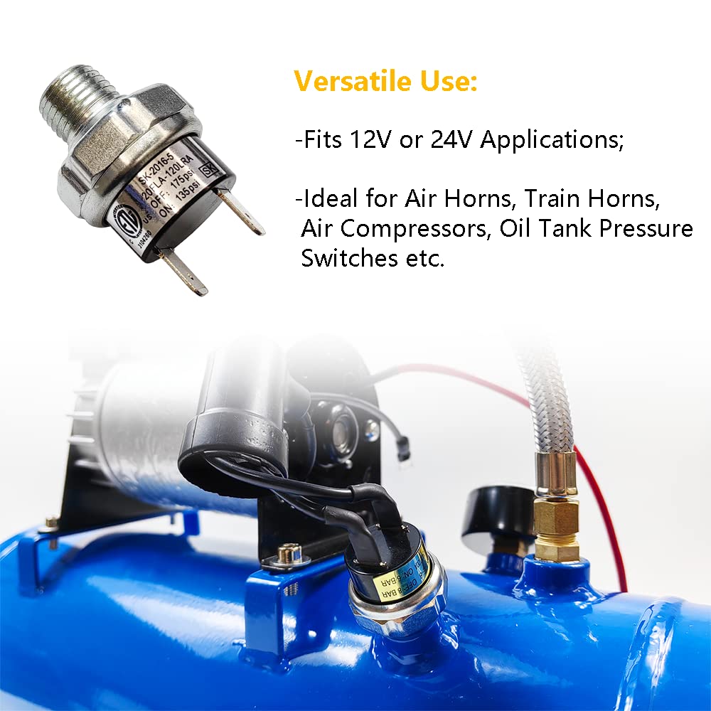 135-175 PSI Air Compressor Pressure Switch, 1/4