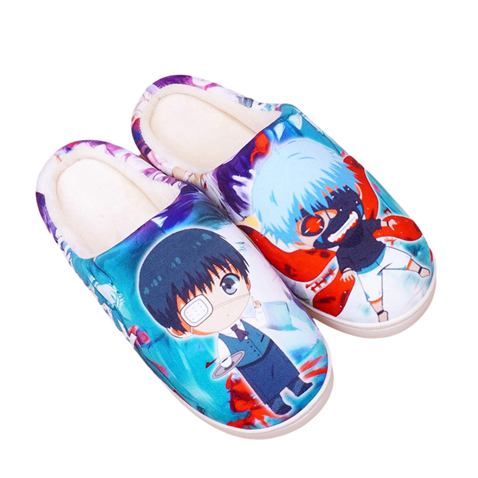 Tokyo Ghoul Anime Slippers for Women - Soft Plush Cotton Anti-Slip Indoor/Outdoor House Shoes - Cute Cartoon Character Slippers for Bedroom, Lounge & Cosplay - Warm Winter Gift for Her (UK 3-4/EU 36-37)