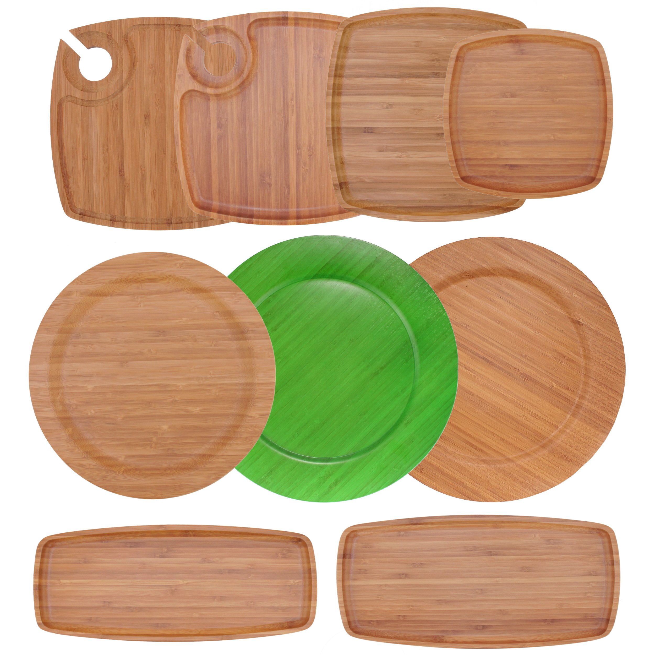 Eco-Friendly Bamboo Dinner Plates Set of 4 - 14
