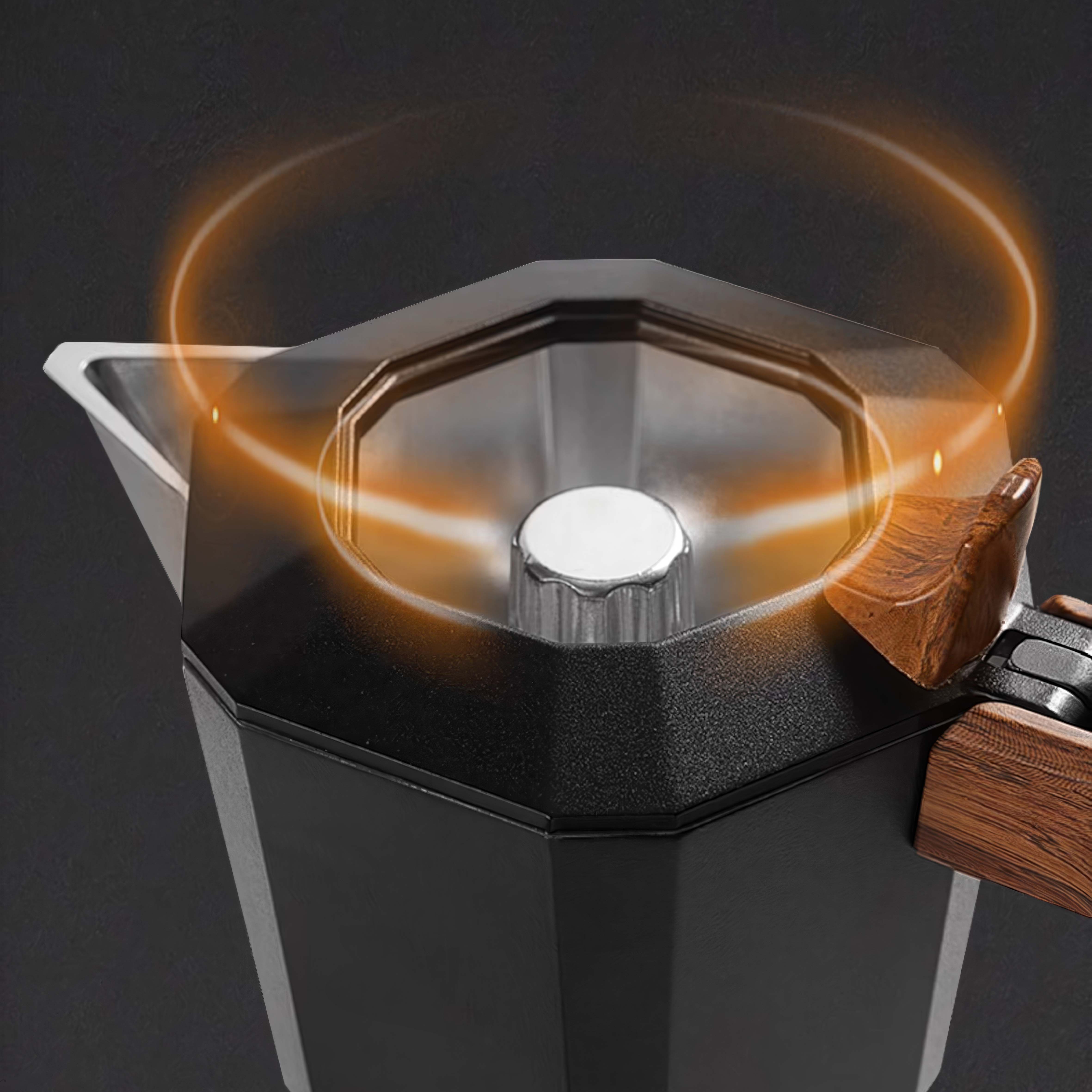 Premium Stainless Steel Moka Pot - 6 Cup Italian Espresso Maker for Stovetop - Strong Coffee Like Espresso - Perfect for Home, Office & Camping Use