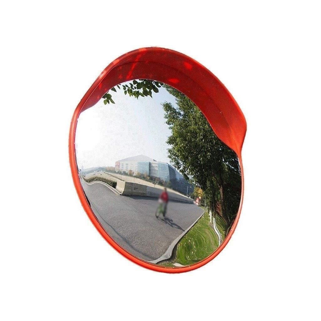 Long-Life Red Wide Angle Portable Convex Traffic Mirror - 45-120CM Adjustable (75CM Size) for Roadside Safety & Parking Lot Visibility | Durable Rotating Plastic Mirror for Driveways, Warehouses & Construction Sites