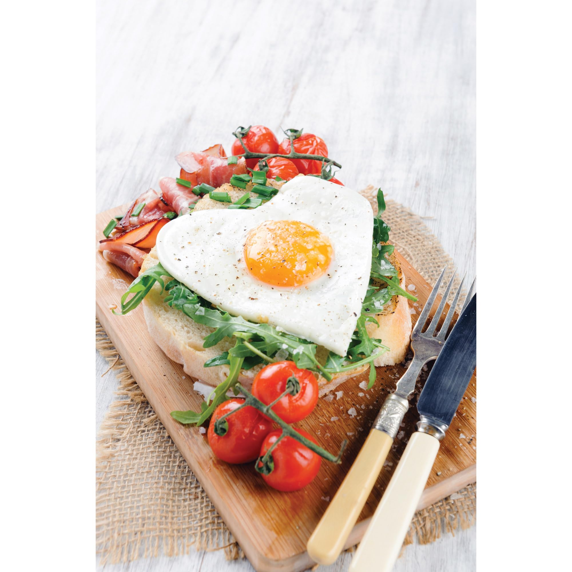 Non-Stick Heart Shaped Egg & Pancake Cooking Rings - PFOA & BPA Free - 4.625 x 4.25 Inches (Set of 2) - Perfect for Breakfast, Brunch & Romantic Meals