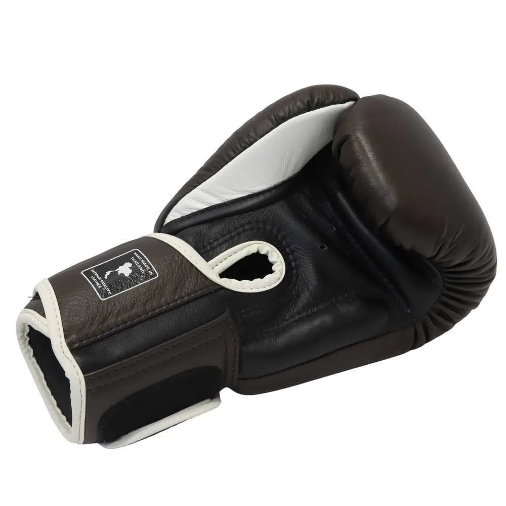 Premium Siam Leather 12oz Chocolate Boxing Gloves for Training, Sparring & Fitness - Ideal for Boxing, MMA & Kickboxing Workouts