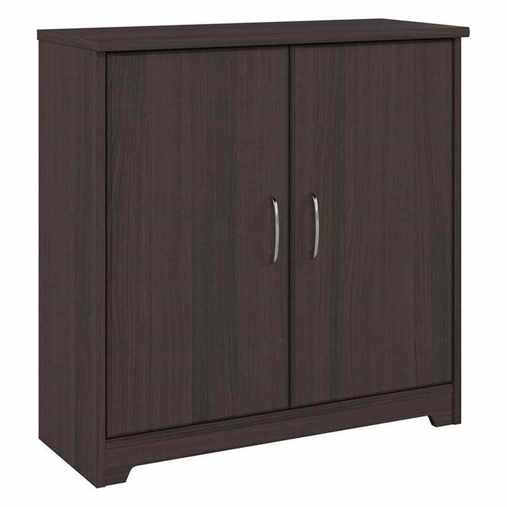 Bush Furniture Cabot Small Entryway Cabinet with Doors - Heather Gray Storage Organizer for Hallway, Living Room & Entryway | Compact & Stylish Home Decor Solution