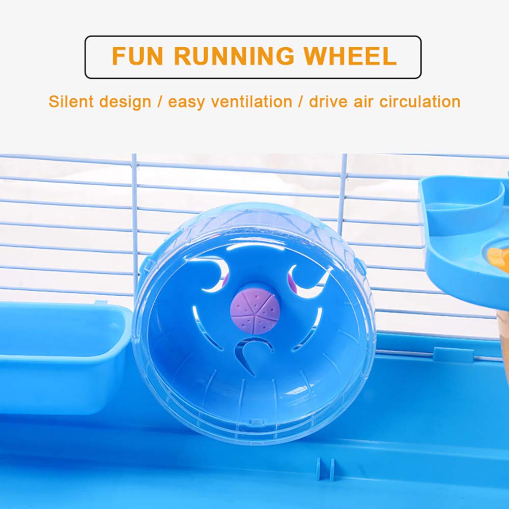 Large Hamster Cage - Spacious Villa Habitat for Golden Hamsters, Dwarf Hamsters & Squirrels | 47-Inch Multi-Level Cage with Flying Saucer & Accessories | Perfect for Breeding, Play & Exercise (White)