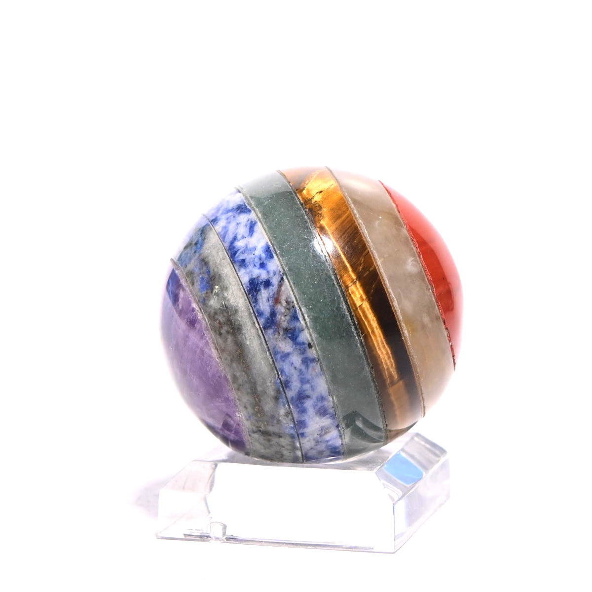 Healing Chakra Sphere - 7 Chakra Balancing Stones for Meditation, Yoga & Energy Healing | Perfect for Reiki, Spiritual Healing & Home Decor