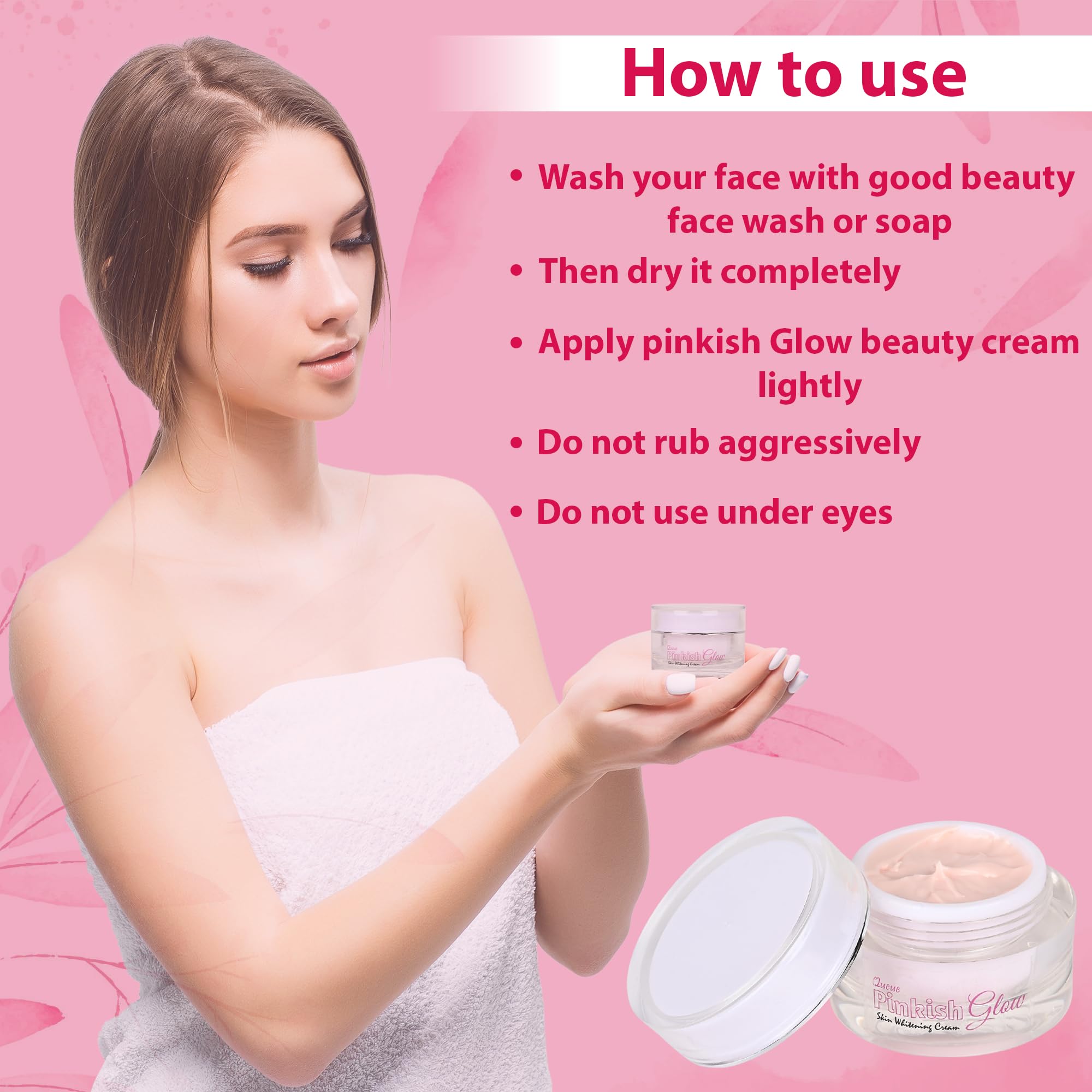 Pinkish Glow Cream - Brightening & Whitening Face Cream with Glutathione for Even Skin Tone | Day & Night Moisturizer for Radiant Complexion