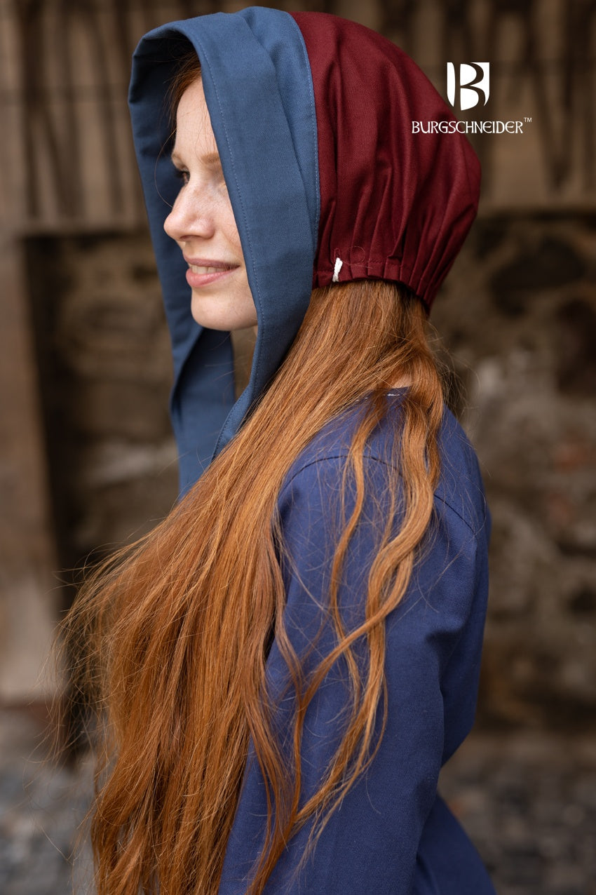 Bonnet Dagmar Bordeaux/Woad Blue - Stylish Women's Knitted Winter Hat for Cold Weather, Fashionable Beanie for Outdoor Activities & Daily Wear
