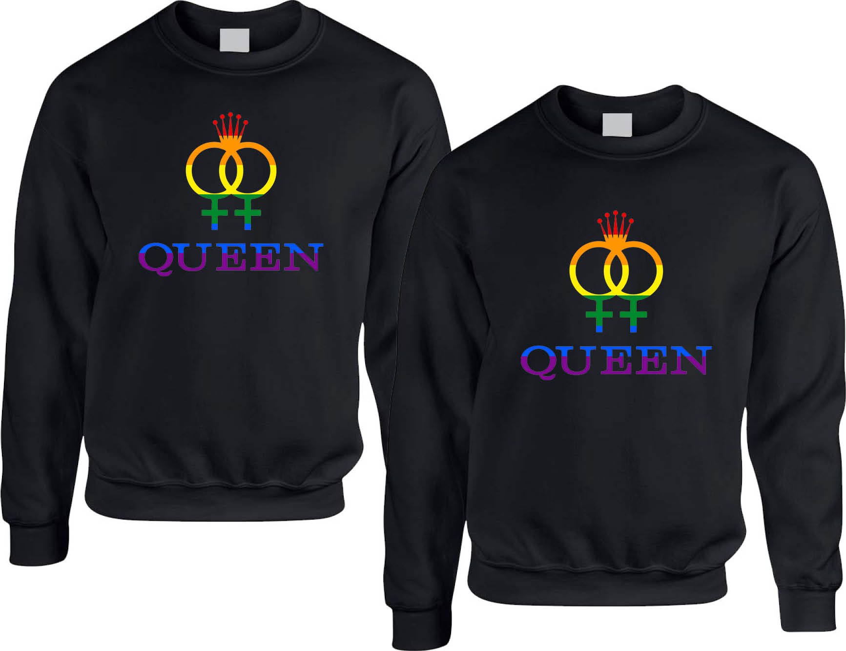 ALLNTRENDS Matching Pride Sweatshirts for Couples - Set of 2 Queen Size Gay & Lesbian Love Tops - Perfect for Pride Events, Date Nights & LGBTQ+ Celebrations