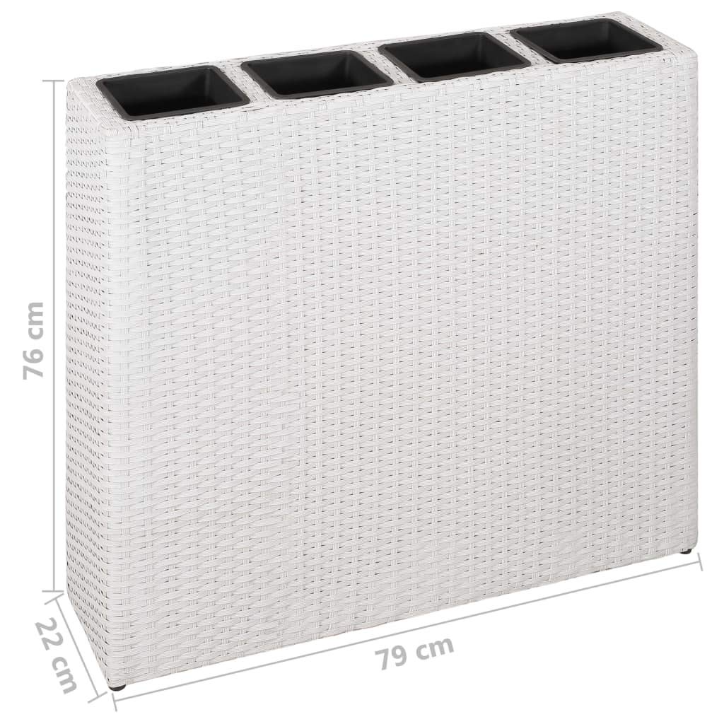 White Poly Rattan Display Risers - 4-Pot Decorative Garden Raised Bed for Growing Herbs, Vegetables & Flowers | Perfect for Patio, Balcony & Indoor Plant Decor